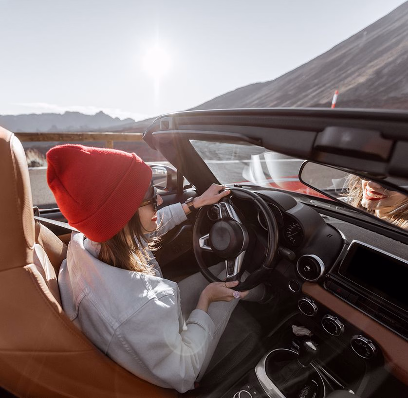 Girl driving a car